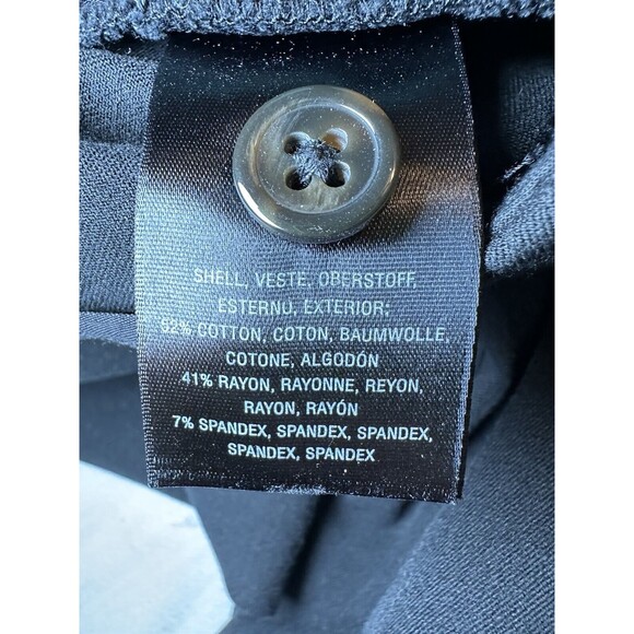 Anthropologie The Essential Slim Black Slim Crop Pants Women's Pockets 16 - Picture 5 of 9